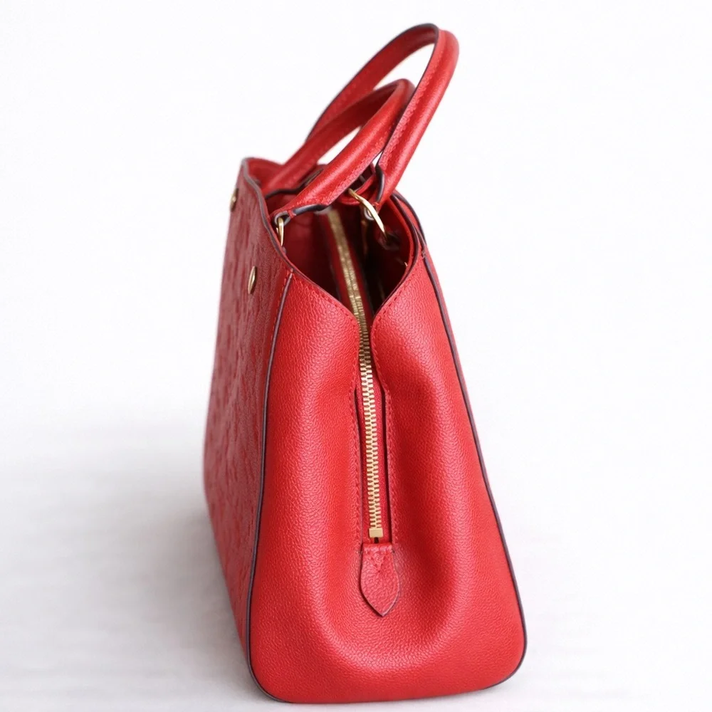 Louis Vuitton Red Embossed Monogram Satchel - Picture 7 of 7